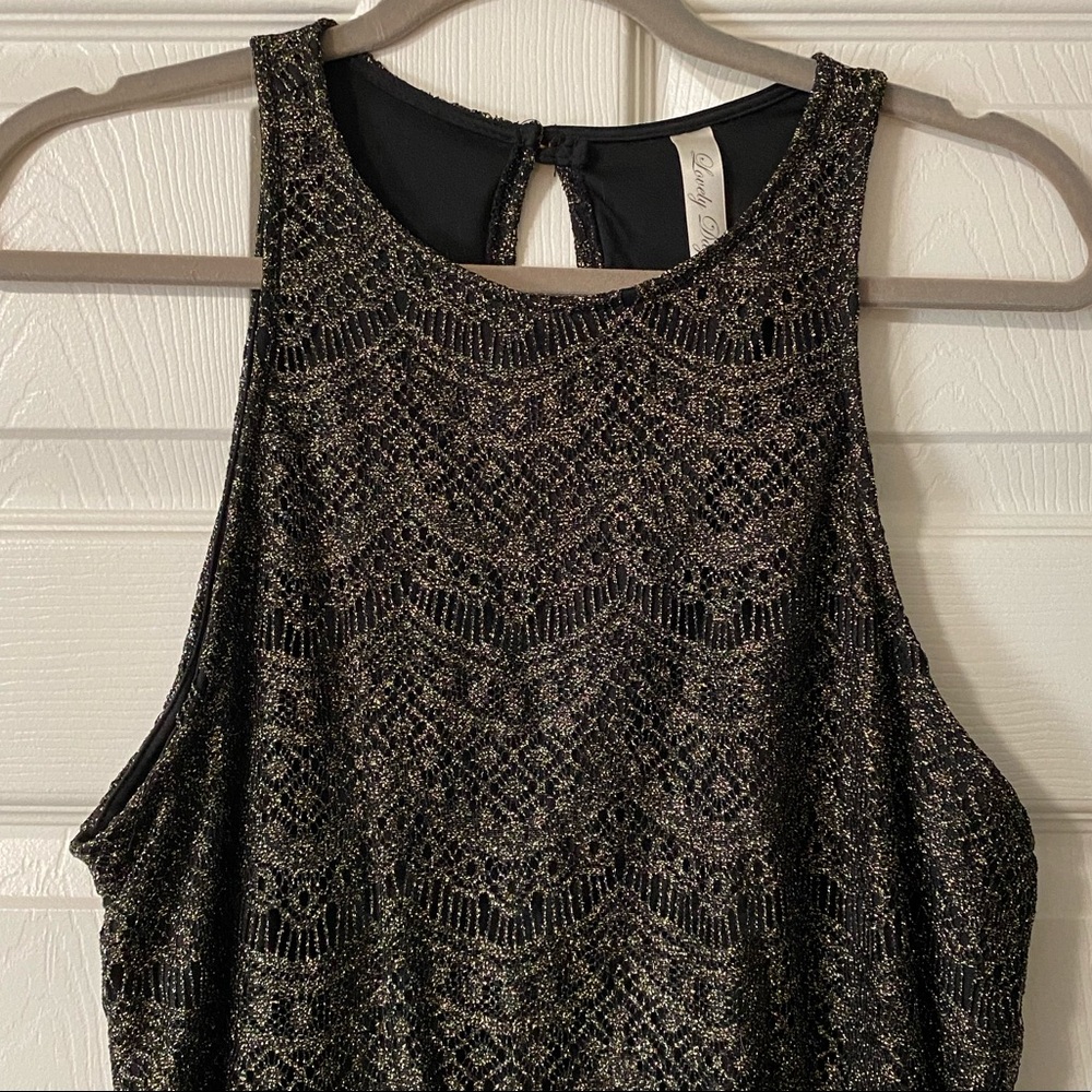 Black and gold cocktail dress